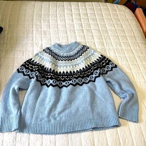 Universal Threads Blue Patterned Women's Sweater